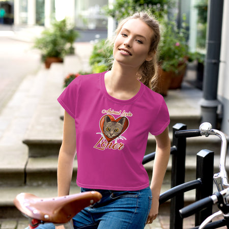 CROP TEE - ATHLETIC - PINK - PREMIUM KNIT - CAT - ALLoner