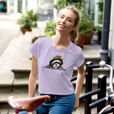 CROP TEE - ATHLETIC - LAVENDER - PREMIUM KNIT - SHIH TZU - AHOE