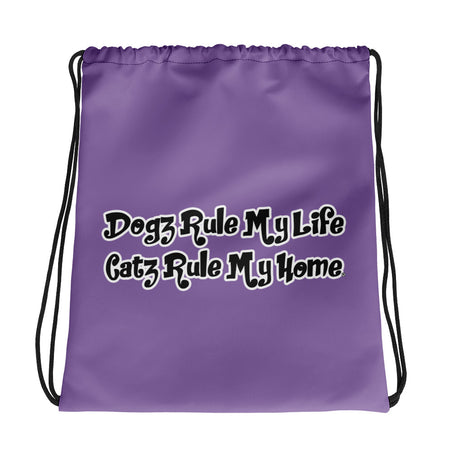 DRAWSTRING BAG - SHOULDER STRAPS - LIGHT/PURPLE - DOG(Z)/CAT(Z)