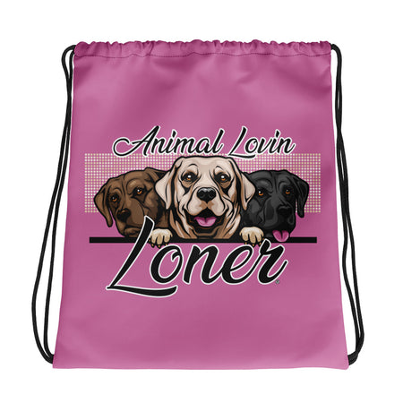 DRAWSTRING BAG - LABS - SHOULDER STRAPS - PINK - ALLoner