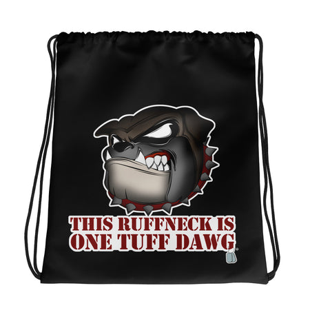 DRAWSTRING BAG - SHOULDER STRAPS - BLACK - RUFFNECK TUFF DAWG
