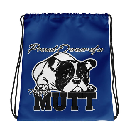 DRAWSTRING BAG - BULLDOG - SHOULDER STRAPS - ROYAL/BLUE - POOAMM