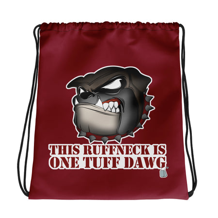 DRAWSTRING BAG - SHOULDER STRAPS - BURGUNDY - RUFFNECK TUFF DAWG