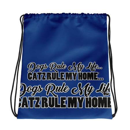 DRAWSTRING BAG - SHOULDER STRAPS - ROYAL/BLUE - DOG(Z)/CAT(Z)