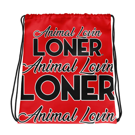 DRAWSTRING BAG - SHOULDER STRAPS - RED - ALLoner