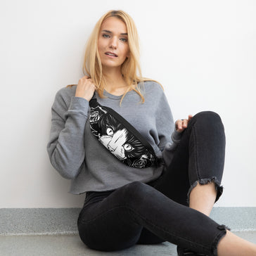 FANNY PACK - inside pocket/adjustable straps - BLACK - CAT - AHOE