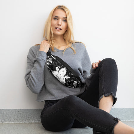 FANNY PACK - inside pocket/adjustable straps - BLACK - CAT - AHOE