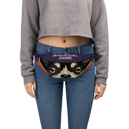FANNY PACK - inside pocket/adjustable straps - PURPLE - DOG - ALLoner