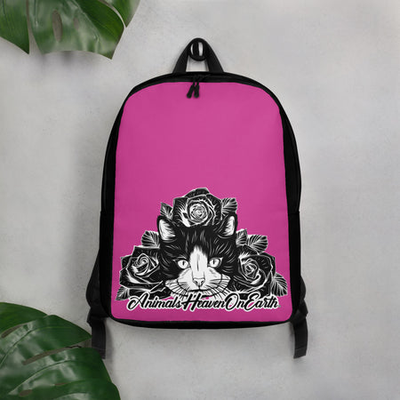 BACKPACK - pockets/sliders/water proof - BRIGHT/PINK - CAT - AHOE