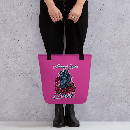 TOTE BAG - BRIGHT/PINK - HORSE - ALLoner