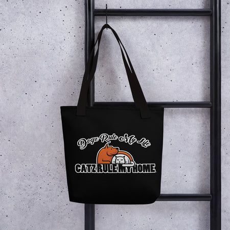 TOTE BAG - BLACK - DOG(Z)/CAT(Z) RULE