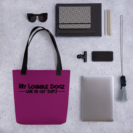 TOTE BAG - MAGENTA - DOG(Z) IN CAT SUIT(Z)