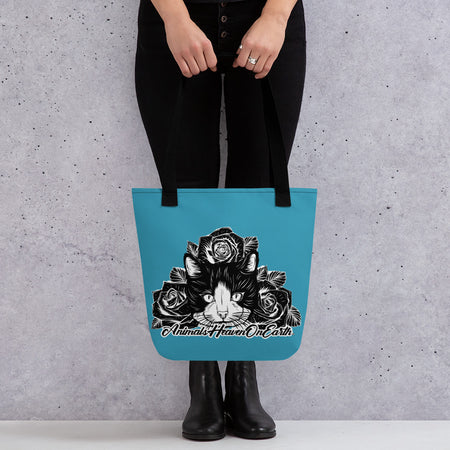 TOTE BAG - BLUE - CAT - AHOE