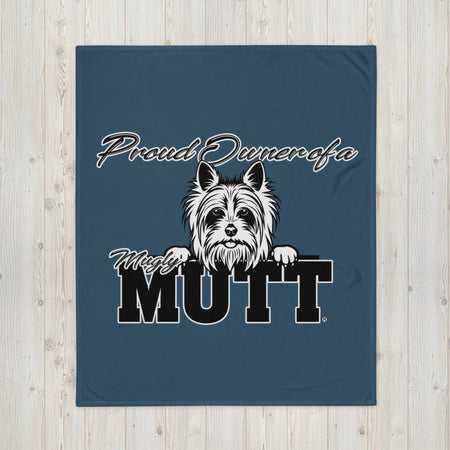 BLANKET - SOFT SILK TOUCH THROW - DOG - BLUE - POOAMM