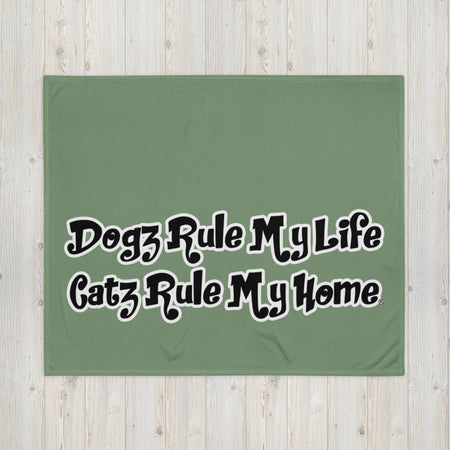 BLANKET - SOFT SILK TOUCH THROW - GREEN - DOG(Z)/CAT(Z)