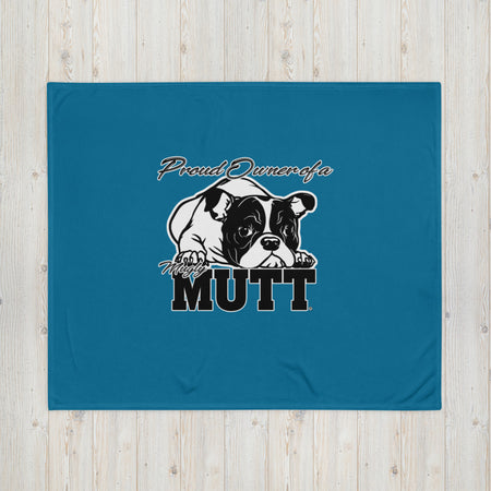 BLANKET - SOFT SILK TOUCH THROW - DOG - BLUE - POOAMM