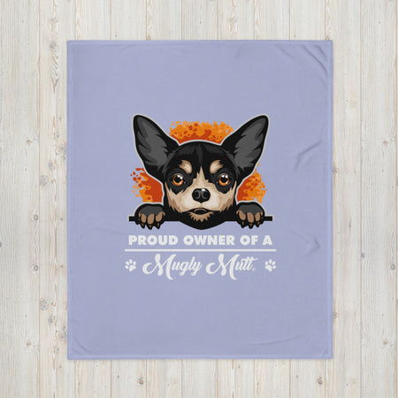 BLANKET - SOFT SILK TOUCH THROW - DOG - LAVENDER - POOAMM