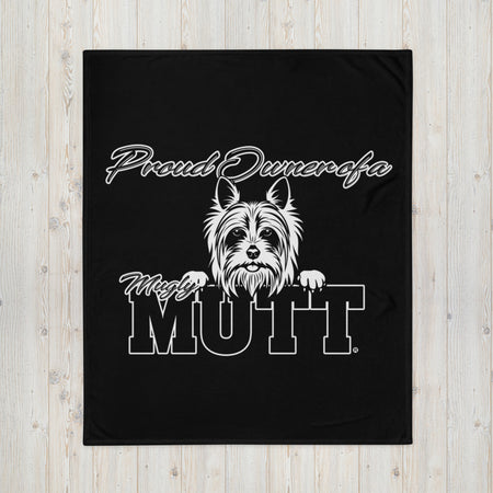 BLANKET - SOFT SILK TOUCH THROW - DOG - BLACK - POOAMM