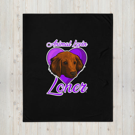 BLANKET - SOFT SILK TOUCH THROW - DOG - BLACK - ALLoner