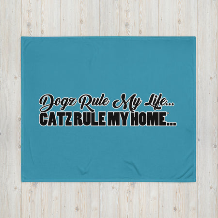 BLANKET - SOFT SILK TOUCH THROW - BLUE - DOG(Z)/CAT(Z)