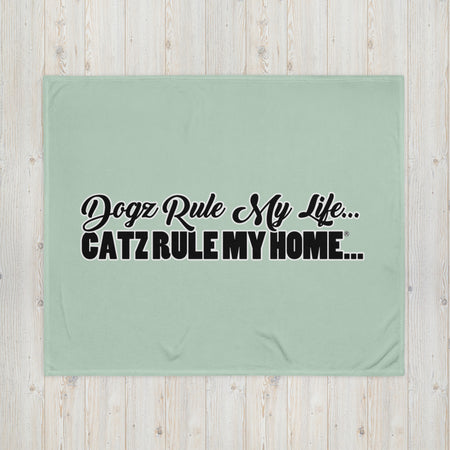 BLANKET - SOFT SILK TOUCH THROW - MINT/GREEN - DOG(Z)/CAT(Z)