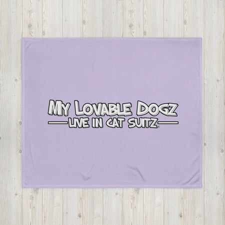 BLANKET - SOFT SILK TOUCH THROW - LAVENDER - DOG(Z) IN CAT SUIT(Z)
