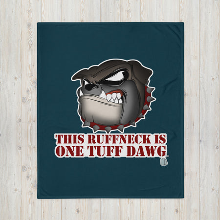 BLANKET - SOFT SILK TOUCH THROW - DOG - BLUE- RUFF/TUFF/DAWG