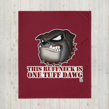 BLANKET - SOFT SILK TOUCH THROW - DOG - BURGUNDY - RUFF/TUFF/DAWG