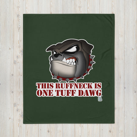 BLANKET - SOFT SILK TOUCH THROW - DOG - GREEN - RUFF/TUFF/DAWG