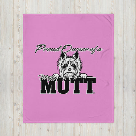 BLANKET - SOFT SILK TOUCH THROW - DOG - LIGHT/PINK - POOAMM