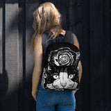 BACKPACK - pockets/front zipper/water proof - BLACK - CAT - AHOE