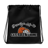 DRAWSTRING BAG - SHOULDER STRAPS - BLACK - DOG(Z)/CAT(Z)