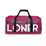 DUFFLE BAG-DURABLE - MULTIPLE POCKETS/ZIPPER POCKET - PINK - DOG - ALLoner