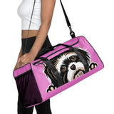 DUFFLE BAG-DURABLE - MULTIPLE POCKETS/ZIPPER POCKET - PINK - DOG - AHOE