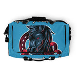 DUFFLE BAG-DURABLE - MULTIPLE POCKETS/ZIPPER POCKET - BLUE - HORSE - ALLoner