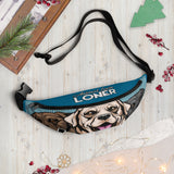 FANNY PACK - inside pocket/adjustable straps - BLUE - DOG - ALLoner