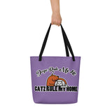 BEACH BAG W/ LARGE INSIDE POCKET - LIGHT/PURPLE - DOG(Z)/CAT(Z)