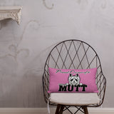 PILLOW - DESIGN BOTH SIDES/WASHABLE CASE - PINK/ROSE - DOG - POOAMM