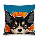 PILLOW - DESIGN BOTH SIDES/WASHABLE CASE - BLUE - DOG - POOAMM