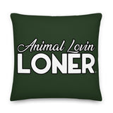 PILLOW - DESIGN BOTH SIDES/WASHABLE CASE - DARK/GREEN - ALLoner
