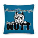 PILLOW - DESIGN BOTH SIDES/WASHABLE CASE - BLUE - DOG - POOAMM