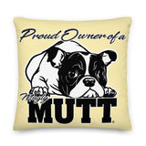 PILLOW - DESIGN BOTH SIDES/WASHABLE CASE - YELLOW - DOG - POOAMM