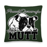 PILLOW - DESIGN BOTH SIDES/WASHABLE CASE - GREEN - DOG - POOAMM