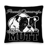PILLOW - DESIGN BOTH SIDES/WASHABLE CASE - BLACK - DOG - POOAMM