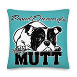 PILLOW - DESIGN BOTH SIDES/WASHABLE CASE - BLUE - DOG - POOAMM