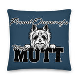 PILLOW - DESIGN BOTH SIDES/WASHABLE CASE - BLUE - DOG - POOAMM