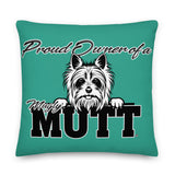 PILLOW - DESIGN BOTH SIDES/WASHABLE CASE - GREEN - DOG - POOAMM