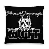 PILLOW - DESIGN BOTH SIDES/WASHABLE CASE - BLACK - DOG - POOAMM
