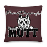 PILLOW - DESIGN BOTH SIDES/WASHABLE CASE - BROWN - DOG - POOAMM