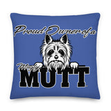 PILLOW - DESIGN BOTH SIDES/WASHABLE CASE - BLUE - DOG - POOAMM